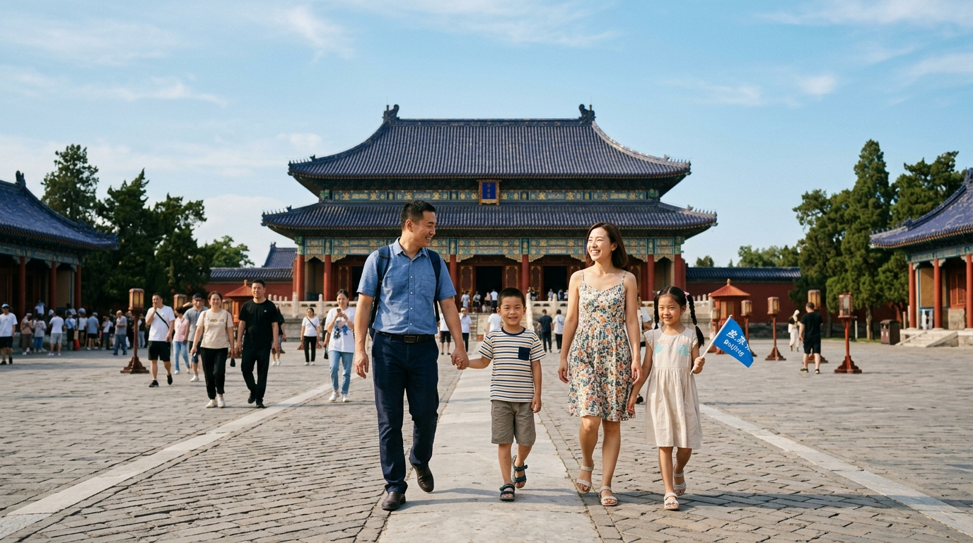 作品中心真实产出：天坛旅游场景图