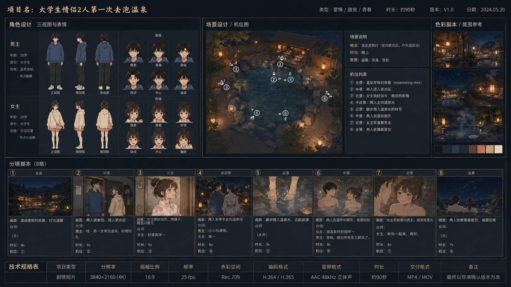 AI一次生成的故事板设计图