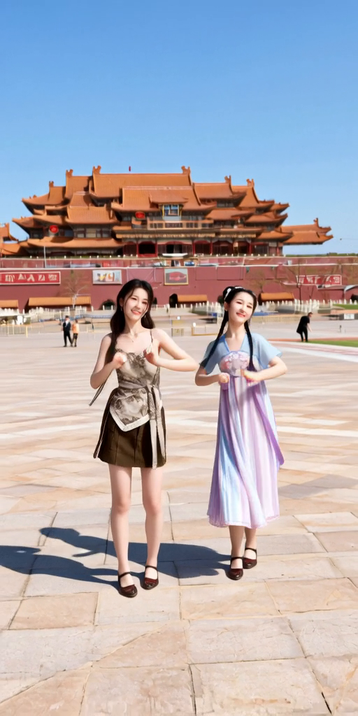 同一条流程换背景后的另一条真实记录截帧(天安门广场背景)